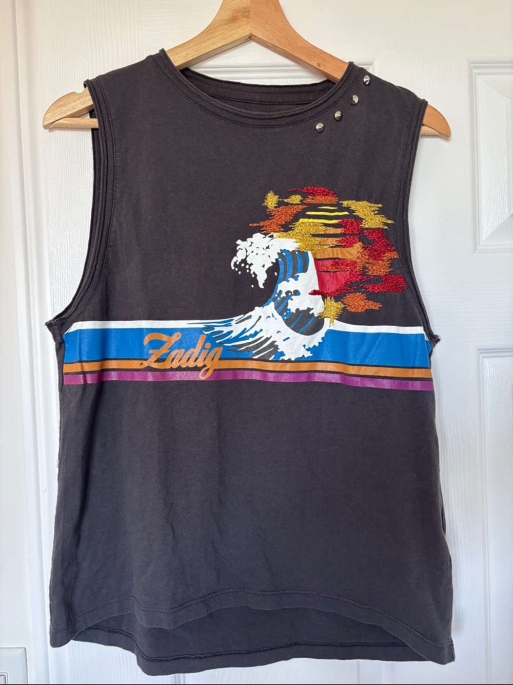 Zadig and Voltaire oversized graphic sleeveless top - size XS